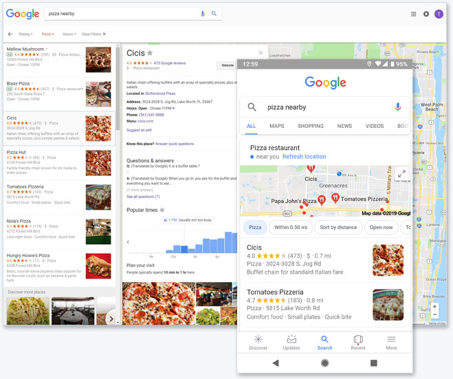 Google My Business - Pizza Nearby